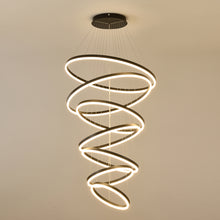Load image into Gallery viewer, Modern Gold Led Chandelier 3 Rings Gold Dimmable  LED Chandeliers Light Fixture for Kitchen Island Height Adjustable Chandelier Led Pendant Light for Dining Room Bedroom Living Room