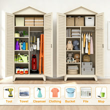 Load image into Gallery viewer, Spire79.1'' Tall Metal Tool Storage Cabinet, with Ample Storage Space for Garage,Warehouse,Garden,Office, Living Room,Bathroom,Utility Room ( Beige )