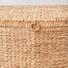 Load image into Gallery viewer, Ludmilla Rectangular Curve Water Hyacinth Woven Wicker Trunk with Handles - 26" x 19" x 14" - Natural Brown - For Clothes, Toys, Magazines and Book Storage