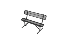 Load image into Gallery viewer, 4FT Heavy-Duty Outdoor Metal Park Bench with Backrest, All-Weather Steel Portable Seating, Rust-Proof Commercial Bench for Garden, Patio, Yard, Deck, Parks &amp; Shopping Malls