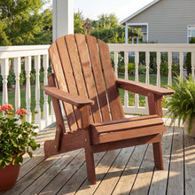 Load image into Gallery viewer, Oversize Wooden Outdoor Folding Adirondack Chair with Pre-Assembled BackRest &amp; SeatBoard, Wood Patio Chair for Garden Backyard Porch Pool Deck Firepit