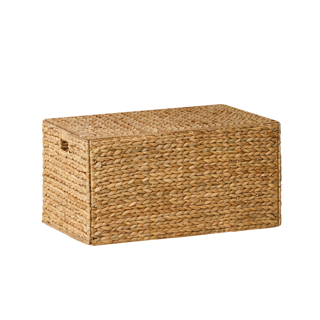 Ludmilla Rectangular Curve Water Hyacinth Woven Wicker Trunk with Handles - 26" x 19" x 14" - Natural Brown - For Clothes, Toys, Magazines and Book Storage