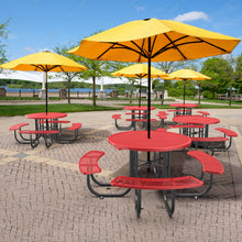 Load image into Gallery viewer, Red Round Table &amp; Chair Set with Umbrella Hole