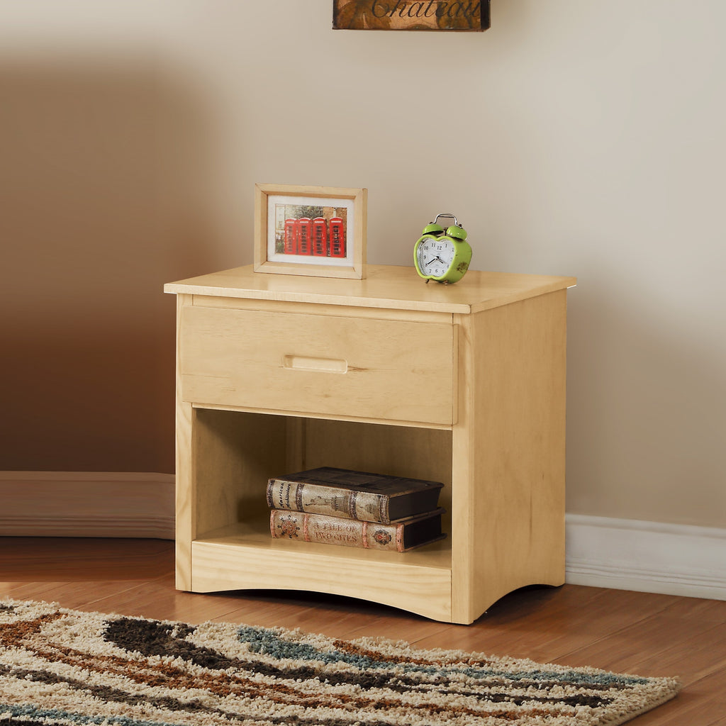 Natural Pine Finish 2pcs Storage Boxes with Caster Wheels Transitional Bedroom Furniture Under-Bed Toy Boxes