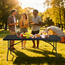 Load image into Gallery viewer, 6ft Black Multi-functional Outdoor Folding Leisure Picnic Game Party Table
