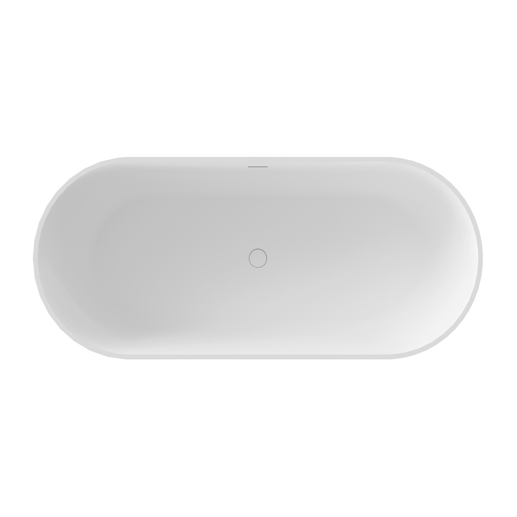 63'' Stone Resin Freestanding Bathtub, Solid Surface Luxury Soaking Tub with Integrated Slotted Overflow & Pop-up Drain, Stand Alone Elegant Bathroom Soaker Tub in Matte White, TH-25S03-63MW
