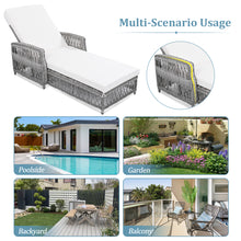 Load image into Gallery viewer, GO Outdoor Long Reclining Chaise, Wicker Lounge with Armrests, Patio Adjustable Recliner with Soft Removable Cushions, All Weather Rattan Pool Lounge for Poolside &amp; Garden, Beige