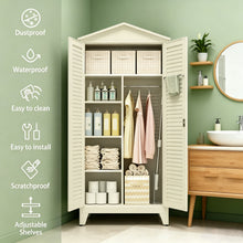 Load image into Gallery viewer, Spire79.1'' Tall Metal Tool Storage Cabinet, with Ample Storage Space for Garage,Warehouse,Garden,Office, Living Room,Bathroom,Utility Room ( Beige )