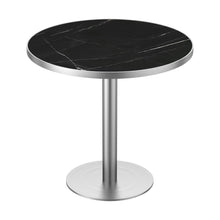 Load image into Gallery viewer, 31.5" Round Modern Tulip Dining Table, Sintered Stone Tabletop with Luxury Faux Marble Print, Stainless Steel Bracket Base, Scratch &amp; Wear Resistant, Waterproof Surface, Ideal for Indoor &amp; Outdoor Use