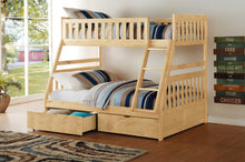 Load image into Gallery viewer, Natural Pine Finish 2pcs Storage Boxes with Caster Wheels Transitional Bedroom Furniture Under-Bed Toy Boxes