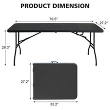 Load image into Gallery viewer, 6ft Black Multi-functional Outdoor Folding Leisure Picnic Game Party Table