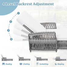 Load image into Gallery viewer, GO Outdoor Long Reclining Chaise, Wicker Lounge with Armrests, Patio Adjustable Recliner with Soft Removable Cushions, All Weather Rattan Pool Lounge for Poolside &amp; Garden, Beige