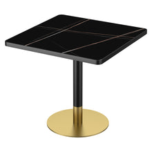 Load image into Gallery viewer, 31.5" Round Modern Tulip Dining Table, Sintered Stone Tabletop with Luxury Faux Marble Print, Stainless Steel Bracket Base, Scratch &amp; Wear Resistant, Waterproof Surface, Ideal for Indoor &amp; Outdoor Use