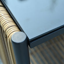 Load image into Gallery viewer, New Comming Outdoor PE Brown Wicker 2seats Sofa with Grey Cushion and Table Set