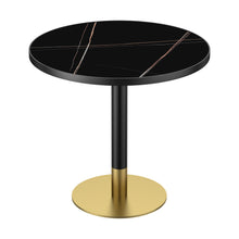 Load image into Gallery viewer, 31.5" Round Modern Tulip Dining Table, Sintered Stone Tabletop with Luxury Faux Marble Print, Stainless Steel Bracket Base, Scratch &amp; Wear Resistant, Waterproof Surface, Ideal for Indoor &amp; Outdoor Use