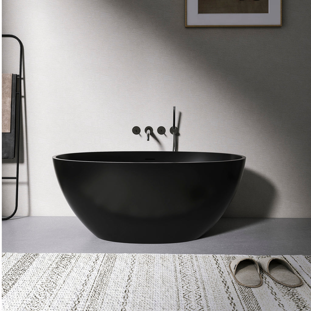 55 inch freestanding solid surface soaking bathtub for bathroom