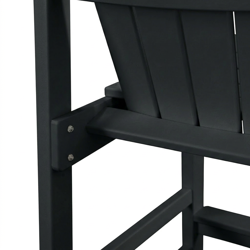 HDPE Bar Height Adirondack Chair with Cup Holder, All-Weather Outdoor Patio Bar Chair with Armrests 1 Piece(BK)