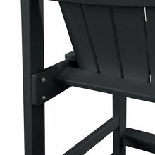 Load image into Gallery viewer, HDPE Bar Height Adirondack Chair with Cup Holder, All-Weather Outdoor Patio Bar Chair with Armrests 1 Piece(BK)