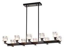 Load image into Gallery viewer, Chandelier for Dining Room, 10-Light Black Farmhouse Linear Pendant Light Fixture, Modern Crystal Hanging Lighting Chandelier for Kitchen Island, Bar, Long Table, G9 Bulb(10*G9*MAX 40W)