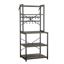 Load image into Gallery viewer, Kitchen Bakers Rack, 23.6 inch Width Bakers Rack, Kitchen Stand with X-Shaped Support Bar, 12 S-Shaped Hooks, Double-Layer Top Shelf, Coffee Bar Stand for Dishes &amp; Bowls, Spice Bottles