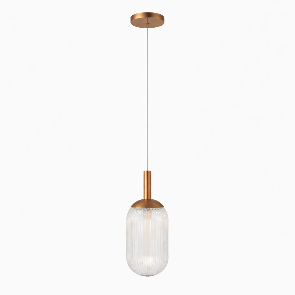 Modern Style Pendant Lamp - Bronze and Clear 110-120V Bedside Lamp Bedroom/Living Room Ceiling Light