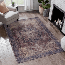 Load image into Gallery viewer, MAVAL Burgundy Washable Rug 2'6'' x 10' Runner Rug (Burgundy, 2'6'' x 10') Modern, Contemporary, Non-Shedding &amp; Easy to Clean, Ideal for Living Room, Bedroom, Dining Space, 120*30 inch