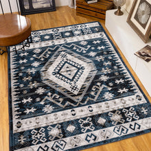 Load image into Gallery viewer, Area Rug 6x9 Vintage Bohemia Large Persian Non-slip Washable Rug For Living Room Kitchen Bedroom Living Room Geometry Blue/Black