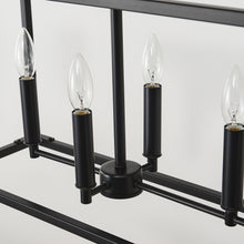 Load image into Gallery viewer, 7-Light Farmhouse Kitchen Island Lighting,5 Light Industrial Linear Chandelier for Dining Room Metal Matte Black Finish Hanging Pendant Light Fixture for Bedroom Living Room Hallway Conference Room