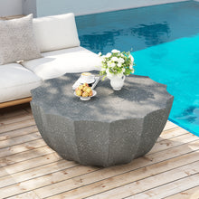 Load image into Gallery viewer, 35.43" Modern Outdoor and Indoor Waterproof Coffee Table, Durable MgO Cement Design, Suitable for Terraces, Gardens, Backyards and Living Rooms ( White)