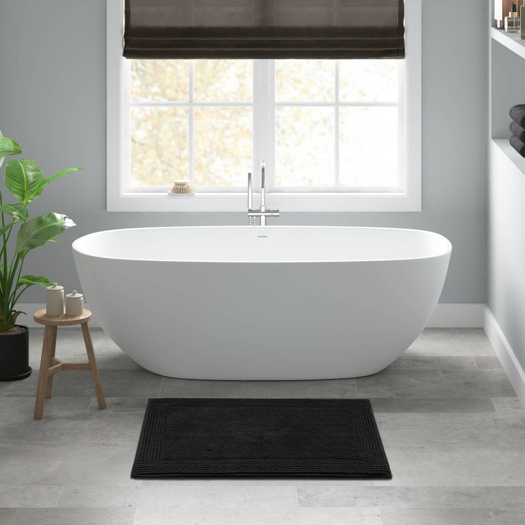 1 PCS 24x72" 100% Cotton Tufted 3000 GSM Reversible Bath Rug Navy