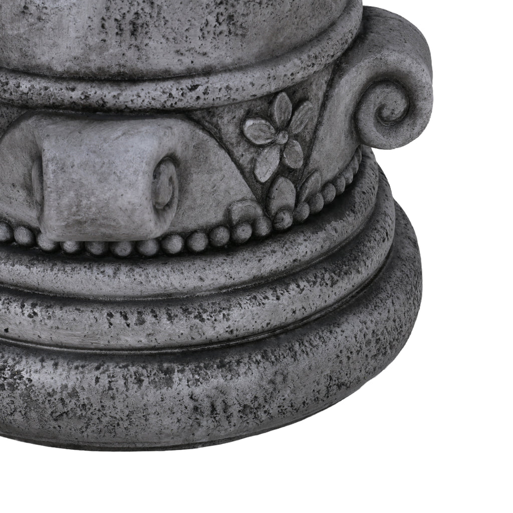 Cement Outdoor End Tables for Patio, GardenAccent Table, Modern Small Round Side Tablefor Outside, Tree Stump Garden Stool DrumTable indoor and Outdoor