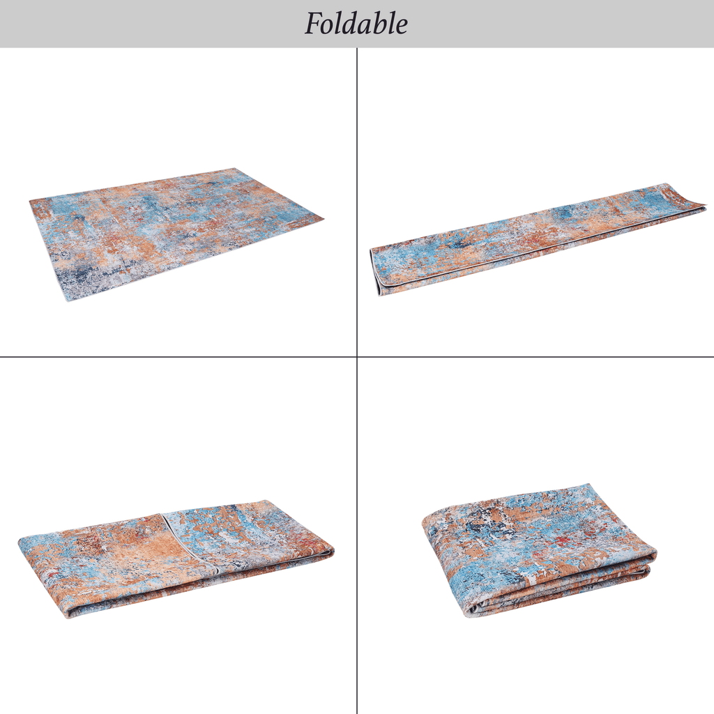 MAVAL Multi Washable Rug 2' x 3' Doormat Rug (Multi, 2' x 3') Modern, Contemporary, Non-Shedding & Easy to Clean, Ideal for Living Room, Bedroom, Dining Space, 36*24 inch
