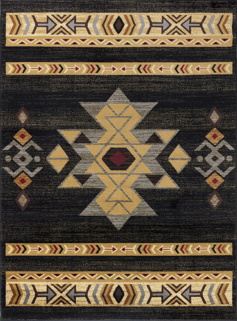 Tribes GC_YLS4004 Black 2 ft. x 3 ft. Southwest Area Rug