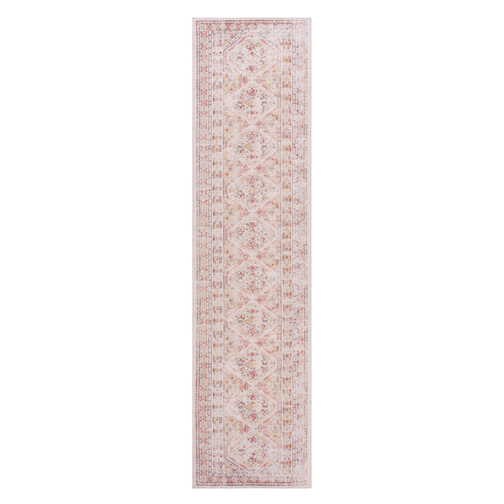 MAVAL Beige Washable Rug 2'6'' x 10' Runner Rug (Beige, 2'6'' x 10') Modern, Contemporary, Non-Shedding & Easy to Clean, Ideal for Living Room, Bedroom, Dining Space, 120*30 inch