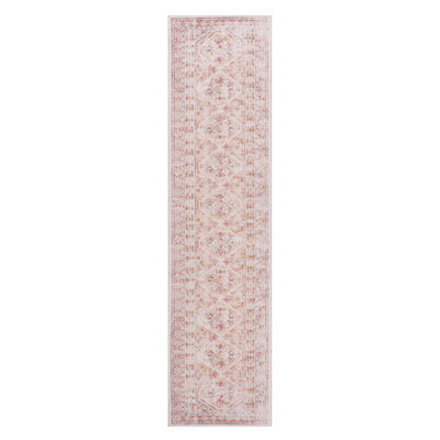 MAVAL Beige Washable Rug 2'6'' x 10' Runner Rug (Beige, 2'6'' x 10') Modern, Contemporary, Non-Shedding & Easy to Clean, Ideal for Living Room, Bedroom, Dining Space, 120*30 inch