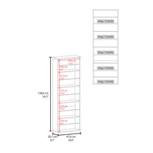 Load image into Gallery viewer, Leto Wall Mounted Shoe Rack With Mirror, Single Door, Capacity For Ten Shoes Natural Oak