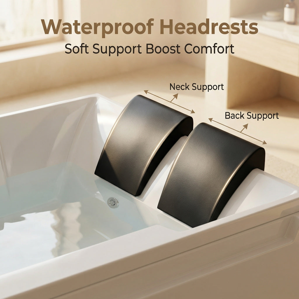 X-031 Whirlpool Tub,73" x 48" Jetted Bathtub for 2 Person, Hydro Massage & Chromatherapy,UL Certified,UPC Certified,3 Sided Apron,Acrylic ,110 Gallons,Left Drain
