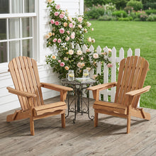 Load image into Gallery viewer, Oversize Wooden Outdoor Folding Adirondack Chair with Pre-Assembled BackRest &amp; SeatBoard, Wood Patio Chair for Garden Backyard Porch Pool Deck Firepit