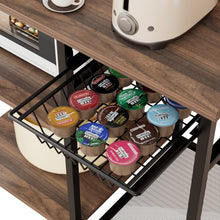 Load image into Gallery viewer, Kitchen Bakers Rack, 35.4 inch Width Bakers Rack, Kitchen Stand with X-Shaped Support Bar, 5 S-Shaped Hooks, Multi-Layer Storage Shelf, Coffee Bar Stand for Dishes &amp; Bowls, Spice Bottles