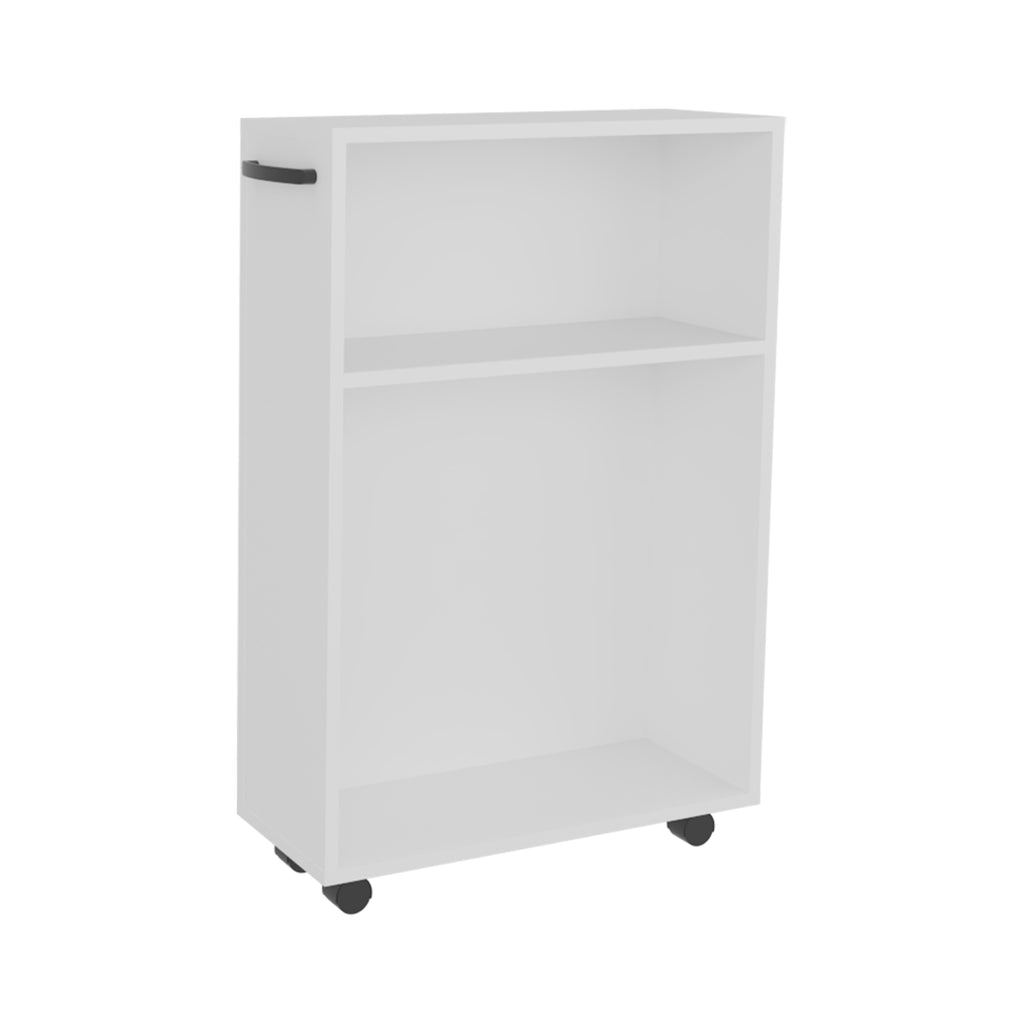 Wiley Storage Cart With Casters, Multipurpose Organizer with Open Shelves And Compact Design, White