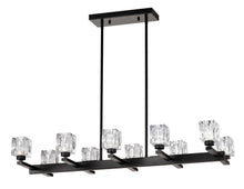 Load image into Gallery viewer, Chandelier for Dining Room, 10-Light Black Farmhouse Linear Pendant Light Fixture, Modern Crystal Hanging Lighting Chandelier for Kitchen Island, Bar, Long Table, G9 Bulb(10*G9*MAX 40W)