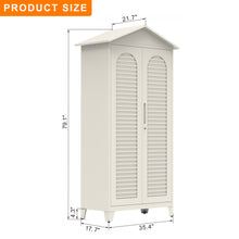 Load image into Gallery viewer, Spire79.1'' Tall Metal Tool Storage Cabinet, with Ample Storage Space for Garage,Warehouse,Garden,Office, Living Room,Bathroom,Utility Room ( Beige )