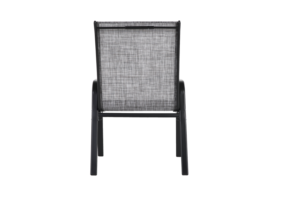 4 Piece Patio Chairs, Outdoor Camping Chairs with Breathable Textilene Fabric, Set of 4 Garden Chairs with Armrest High Backrest for Garden Patio Pool Beach Yard Space Saving ( Grey)
