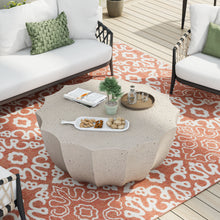 Load image into Gallery viewer, 35.43" Modern Outdoor and Indoor Waterproof Coffee Table, Durable MgO Cement Design, Suitable for Terraces, Gardens, Backyards and Living Rooms ( White)