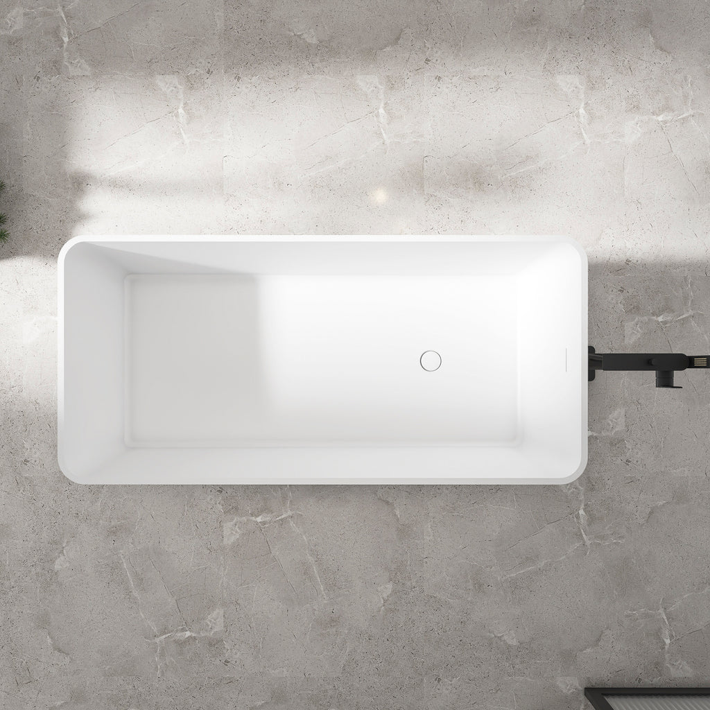 67 inch freestanding solid surface soaking bathtub for bathroom