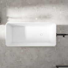 Load image into Gallery viewer, 67 inch freestanding solid surface soaking bathtub for bathroom