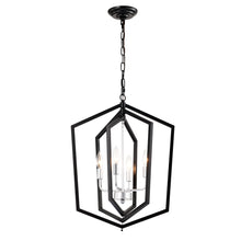 Load image into Gallery viewer, 12-Light Lantern Tired Farmhouse Ceiling Hanging Light Black Chandelier Metal Modern Pendant Light Fixtures for Kitchen Island Dining Room Living Room Foyer Entryway(E12 Bulbs Not Included)