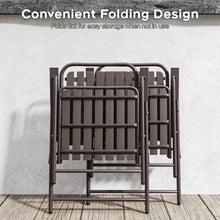 Load image into Gallery viewer, BROWN - [Instant Setup] 2-Piece Folding Chair, No Assembly Required, 350lb Capacity, Rust-Resistant &amp; Stain-Proof for Balcony/Garden