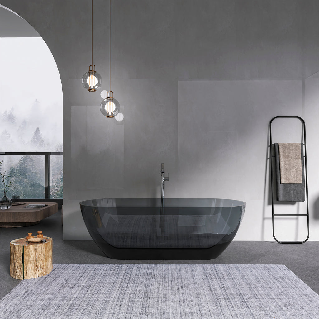 59 inch small size solid surface oval shape freestanding bathtub for the bathroom