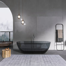 Load image into Gallery viewer, 59 inch small size solid surface oval shape freestanding bathtub for the bathroom